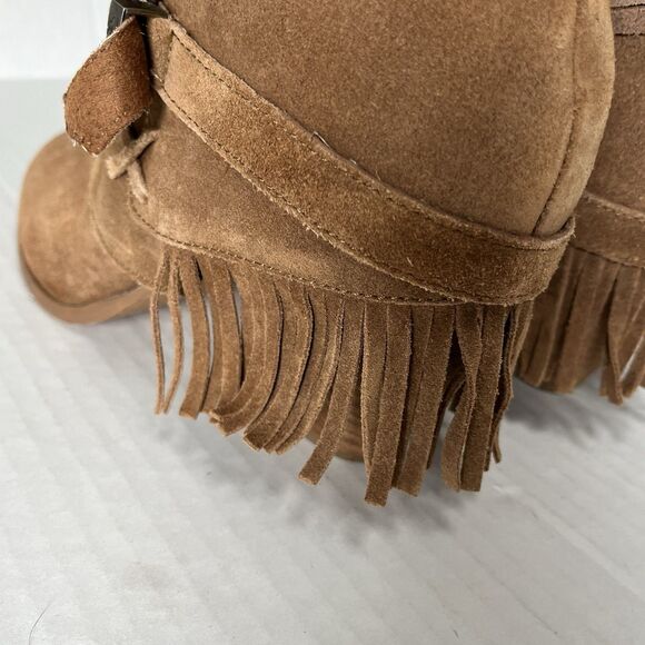 Naughty Monkey Womens Sz 10 Shoes Brown Suede Fringe Boho Western Fashion Boots - Picture 11 of 14
